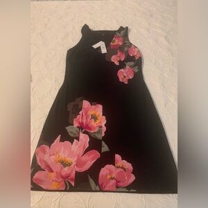 Brand New With Tags White House Black Market Black Dress with Pink Floral Print